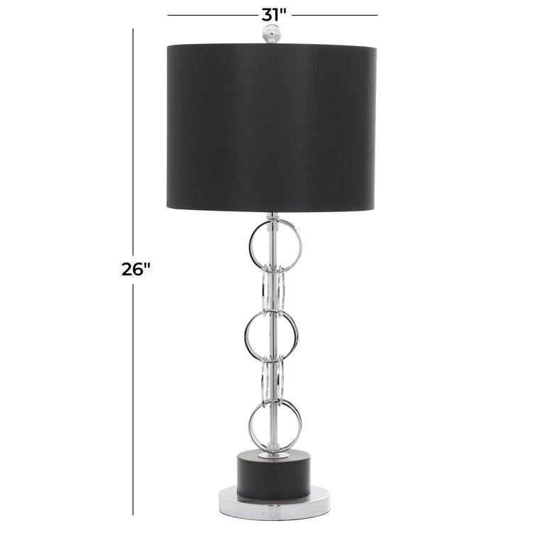 Black Polystone Table Lamp, 13" x 13" x 30"