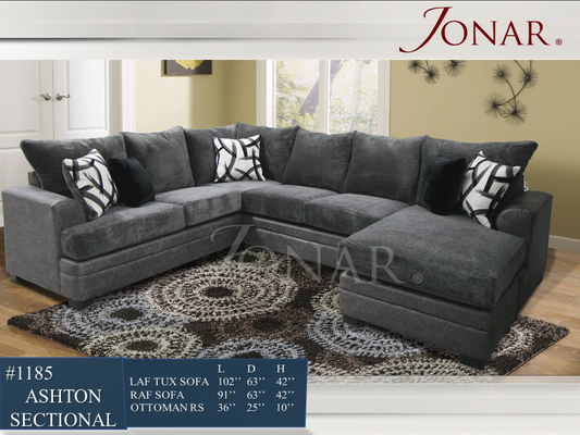 Carson Bliss Charcoal Sectional - Reversible  (CLEARANCE)