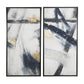 Light Gray Canvas Abstract Lines Framed Wall Art with Gold Foil Accents, Set of 2