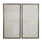 Light Gray Canvas Abstract Lines Framed Wall Art with Gold Foil Accents, Set of 2