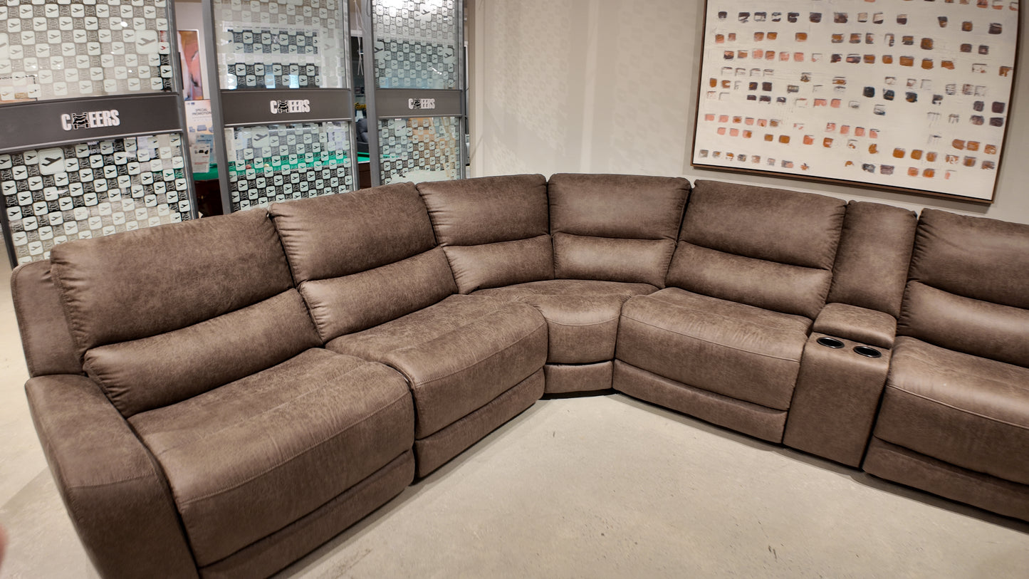 Texas Slate 6PC 3 Power Reclining Sectional