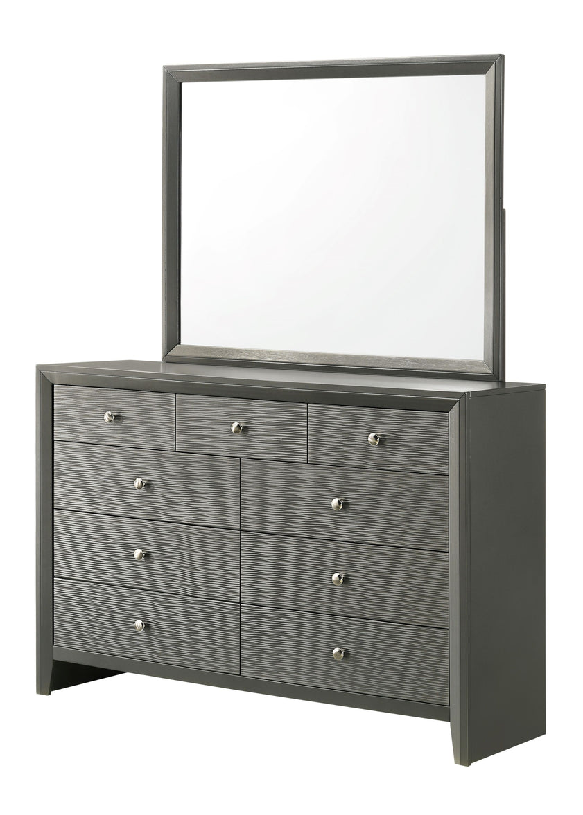 Denker King Bedroom Set - Bed, Dresser and Mirror