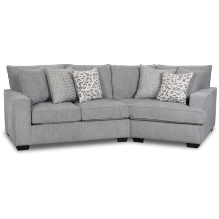 Pewter Love/Cuddler Sectional 2 PC CLEARANCE  AS-IS