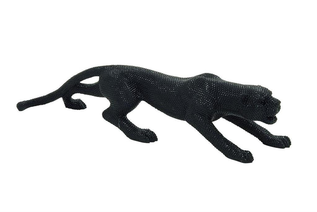 Black polystone Leopard Sculpture