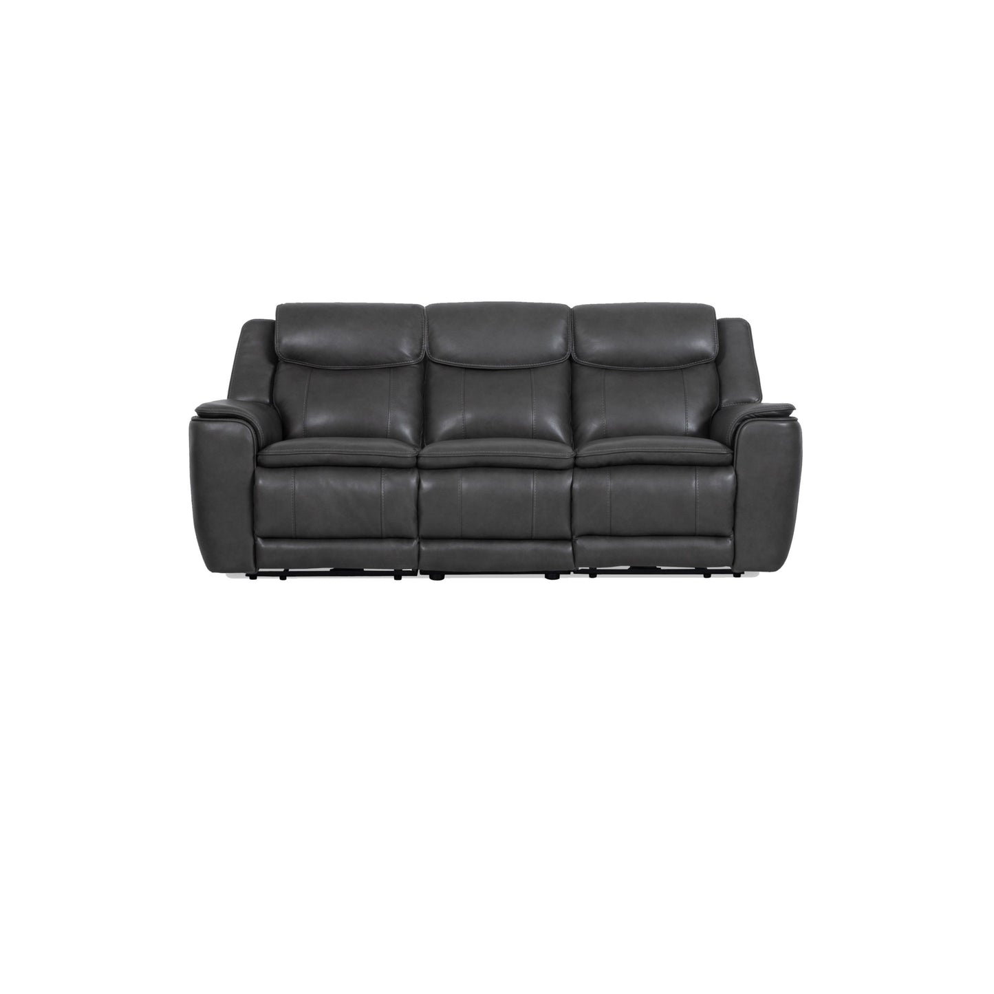 Top Grain Leather Match Softee Charcoal Zero Gravity Reclining  Sofa