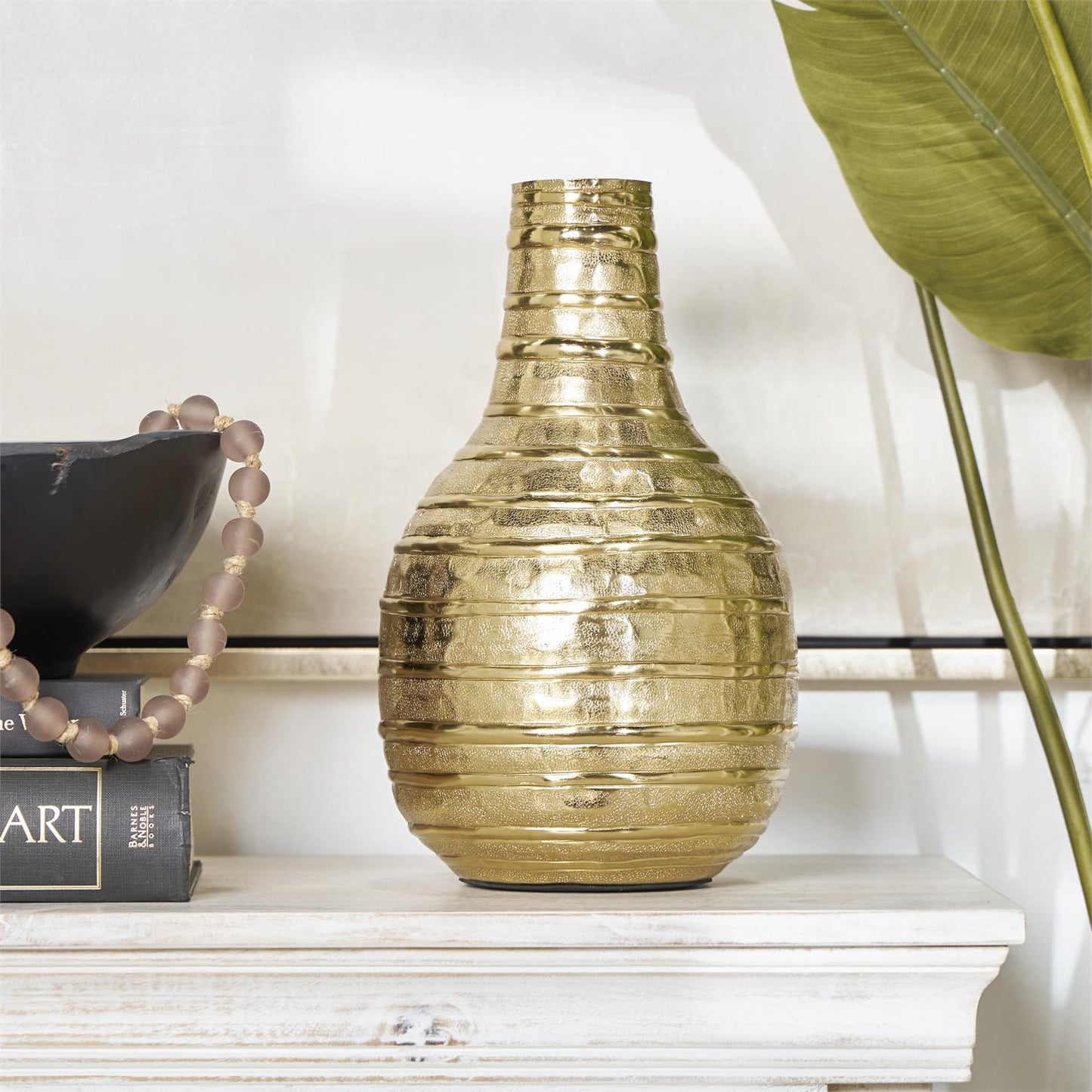 Gold Metal Snakeskin Inspired Vase