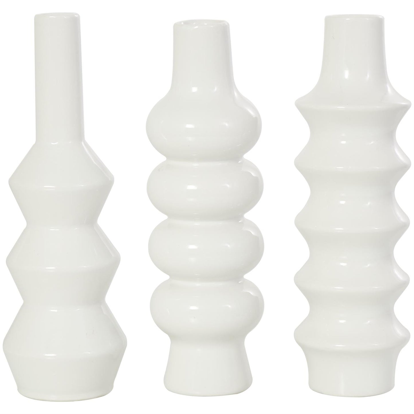 White ceramic Abstract Bubble inspired Vase Set of 3