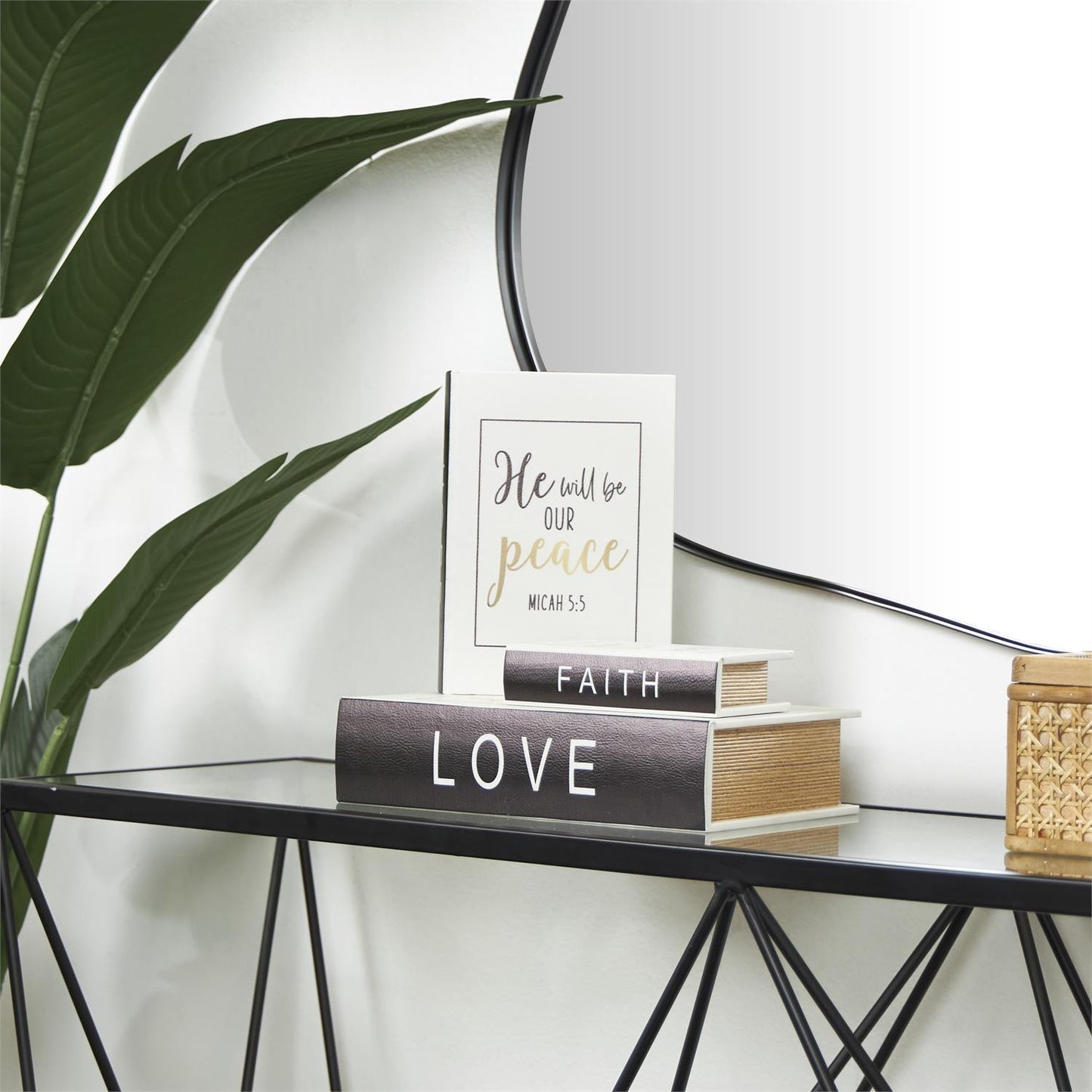 White  Wooden Love, Hope, Faith Book Box
