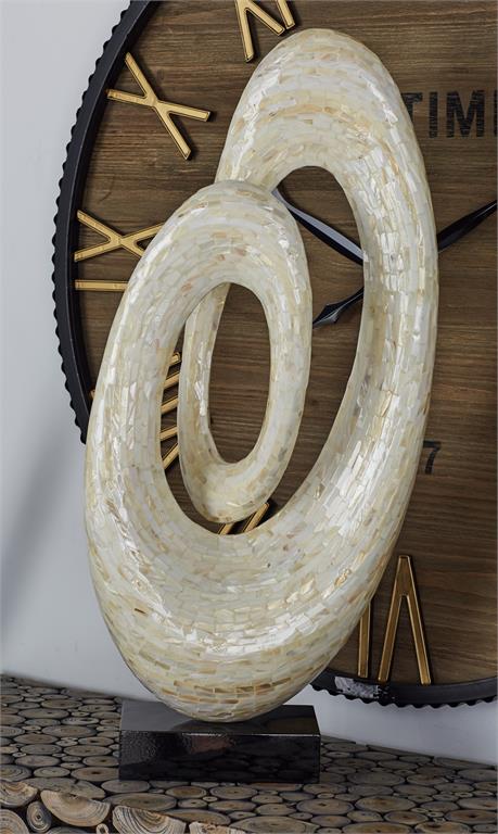 White Mother of Pearl Abstract Swirl Sculpture
