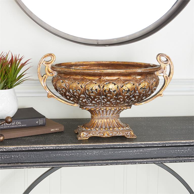 Gold Polystone ornate Decorative Bowl