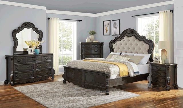 Rhapsody King Set - Bed, Dresser, Mirror, 1 Nighstand