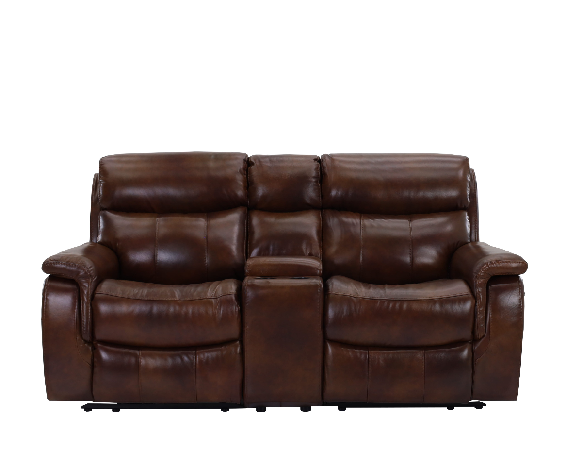 Top Grain Leather Match Brazil Tobacco Medium Brown Reclining Sofa And Love