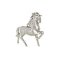 Silver Ceramic Horse Prancing Sculpture