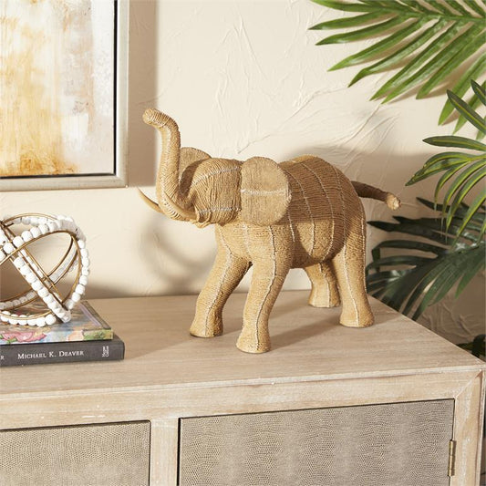 PS Beige Elephant  Sculpture 9"W,11"H