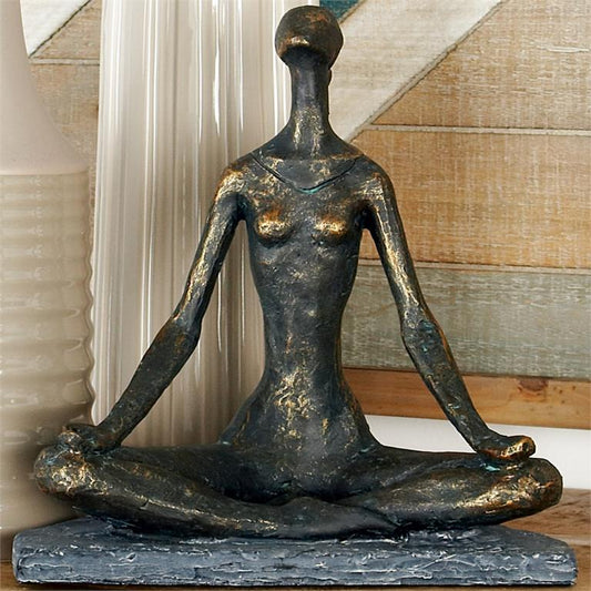 Black  polystone yoga Sculpture