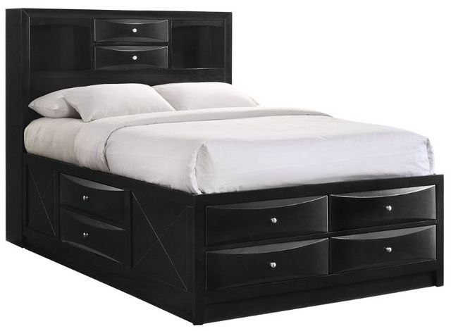 Emily King Bed Room set Black- K Bed, Dresser and Mirror