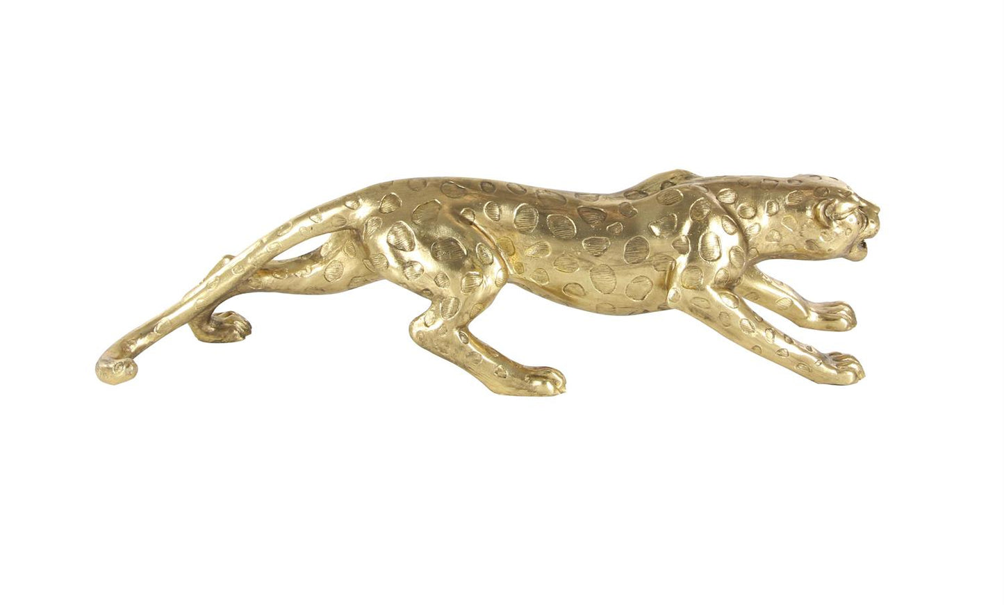 Gold  Polystone Leopard Sculpture