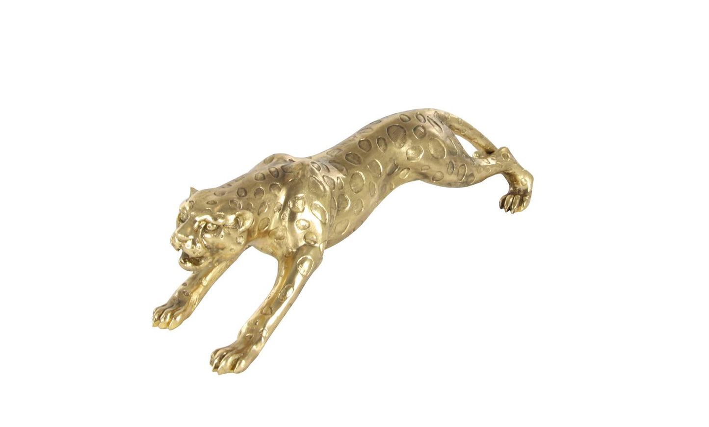 Gold  Polystone Leopard Sculpture