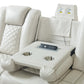 Carlos Power Reclining Sofa w/LED Lighting in Pebble Oyster