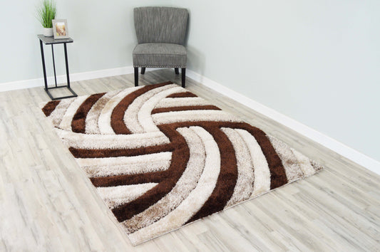 4D Shaggy 6483 Brown RUG