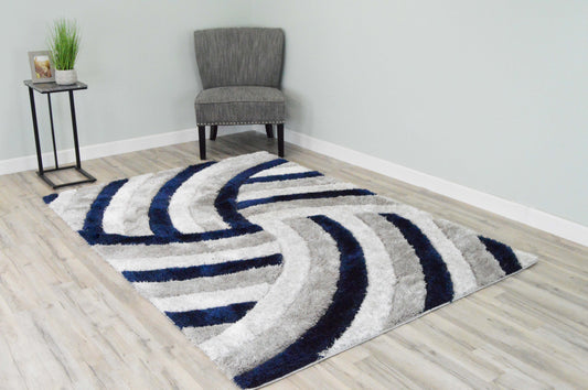 4D Shaggy 6483 Navy RUG