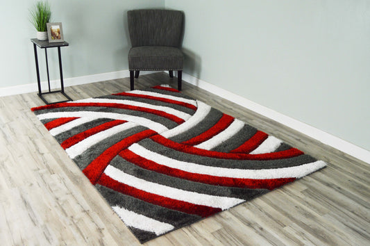 4D Shaggy 6483 Red RUG