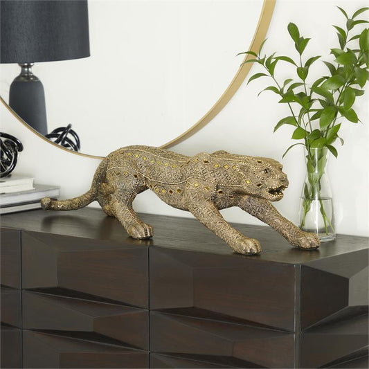 PS Leopard Sculpture 33"W,8"H