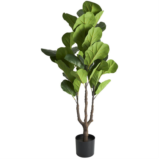 Green Faux Foliage  fiddle Leaf Artificial Plant