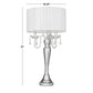 Silver Metal Table Lamp, 16" x 16" x 31"