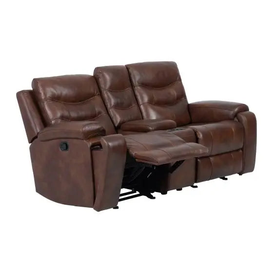 Top Grain Leather Match Brazil Cognac Light Brown Power Reclining Sofa And Love