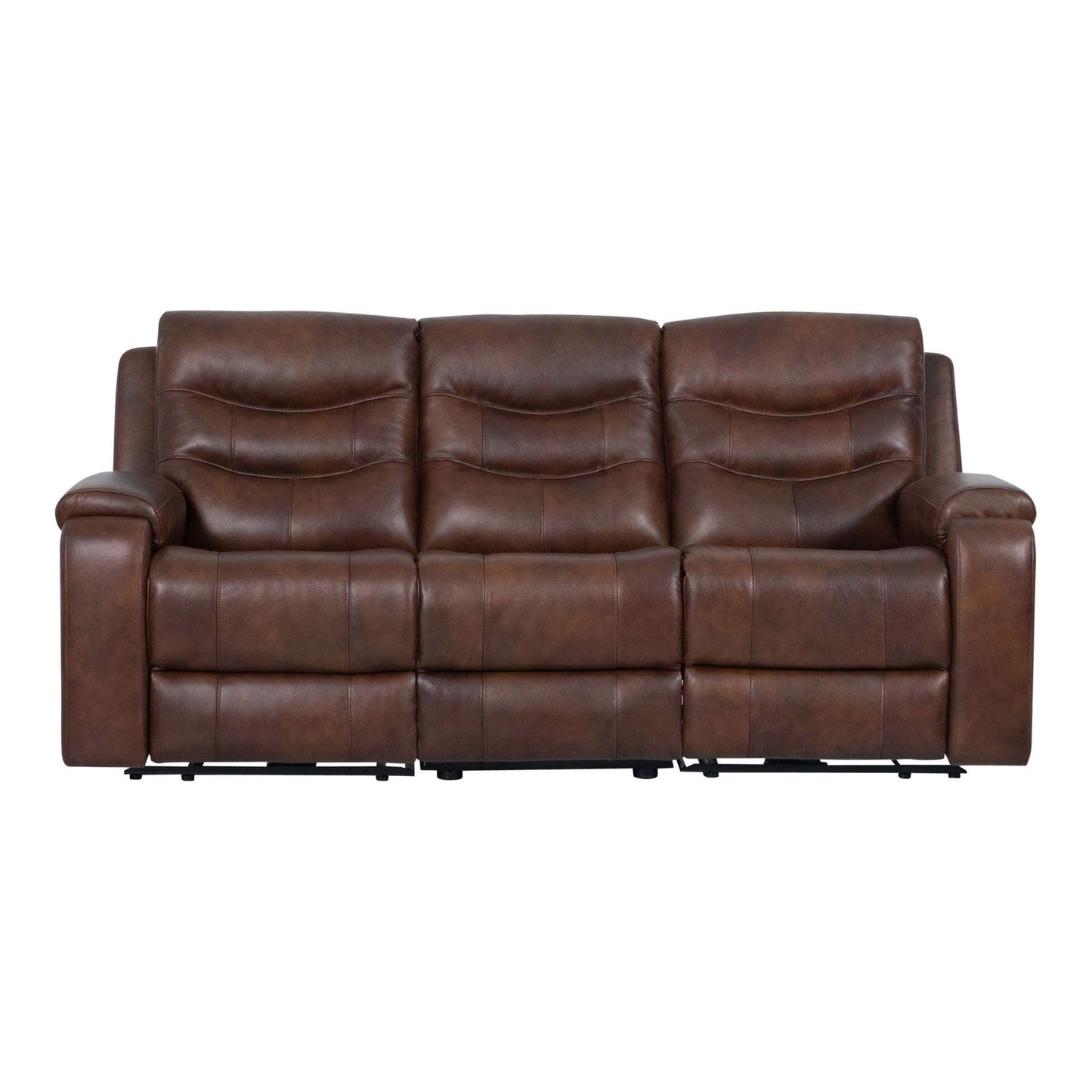 Top Grain Leather Match Brazil Cognac Light Brown Power Reclining Sofa And Love