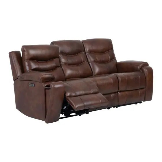 Top Grain Leather Match Brazil Cognac Light Brown Power Reclining Sofa And Love