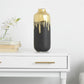 Gold Ceramic Abstract Melting Drip Vase with Black Base