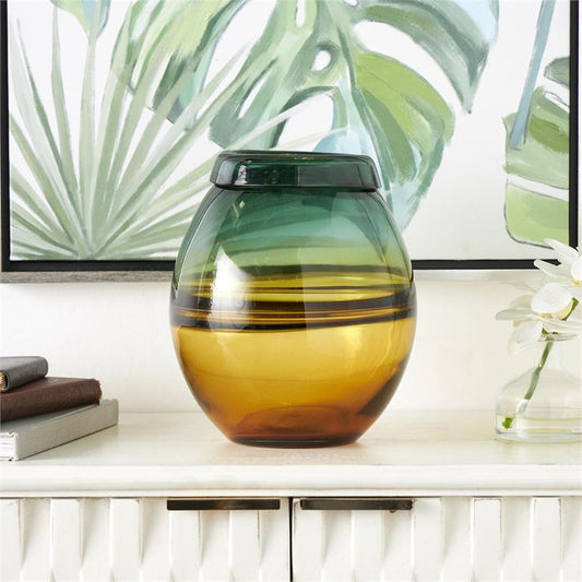Glass Vase 9"W,11"H