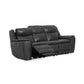 Top Grain Leather Match Softee Charcoal Zero Gravity Reclining  Sofa