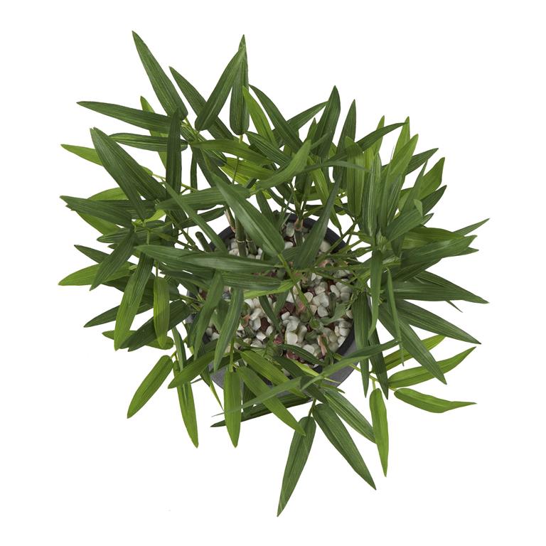 Green Faux Foliage Artificial Plant with Black Plastic Pot