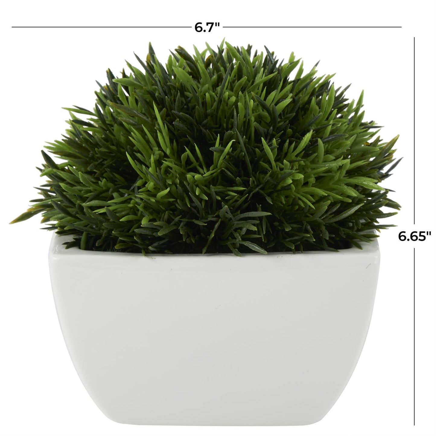 Green Faux Foliage Artificial Plant with White Ceramic Pot