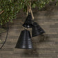 Black Metal Tibetan Inspired Decorative Cow Bells with Jute Hanging Rope, Set of 3