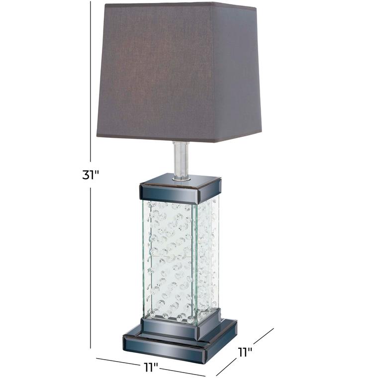 Gray Glass Glam Table Lamp