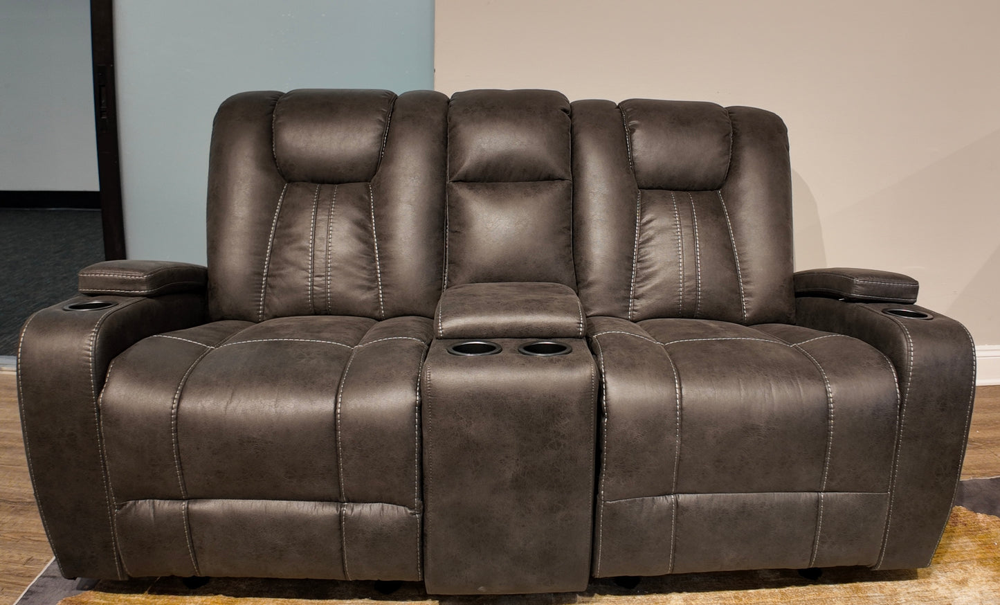 Cowboy Granite Manual Reclining Sofa and Glider Love