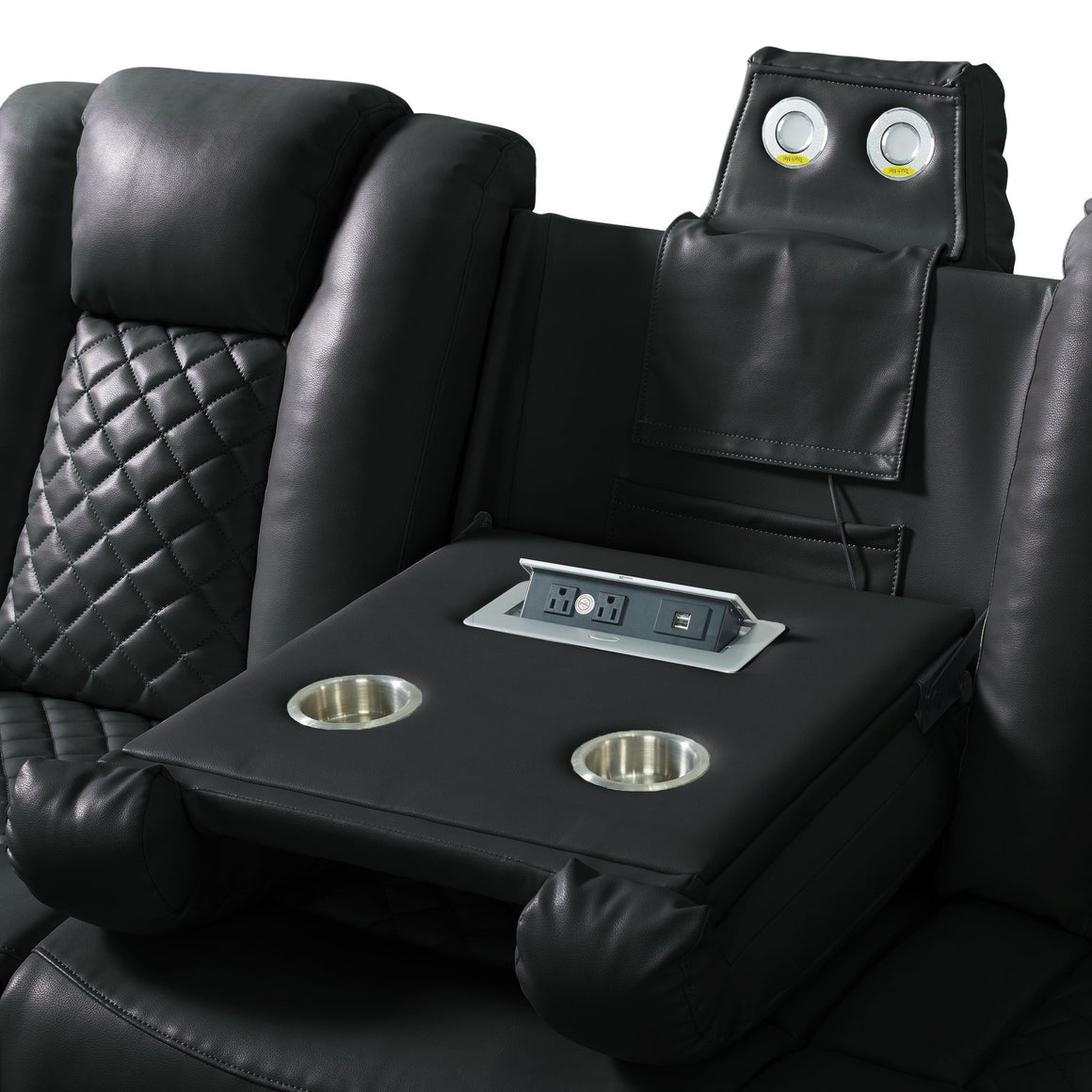 Carlos Power Reclining Sofa Bk w/LED Lighting CLEARANCE