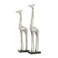 Silver Aluminum Giraffe  Sculpture set of 2 27",24"H