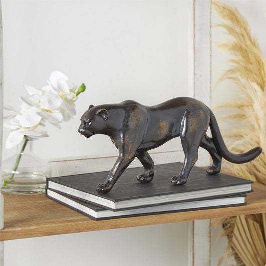 PS Black Leopard Sculpture 15"W,6"H