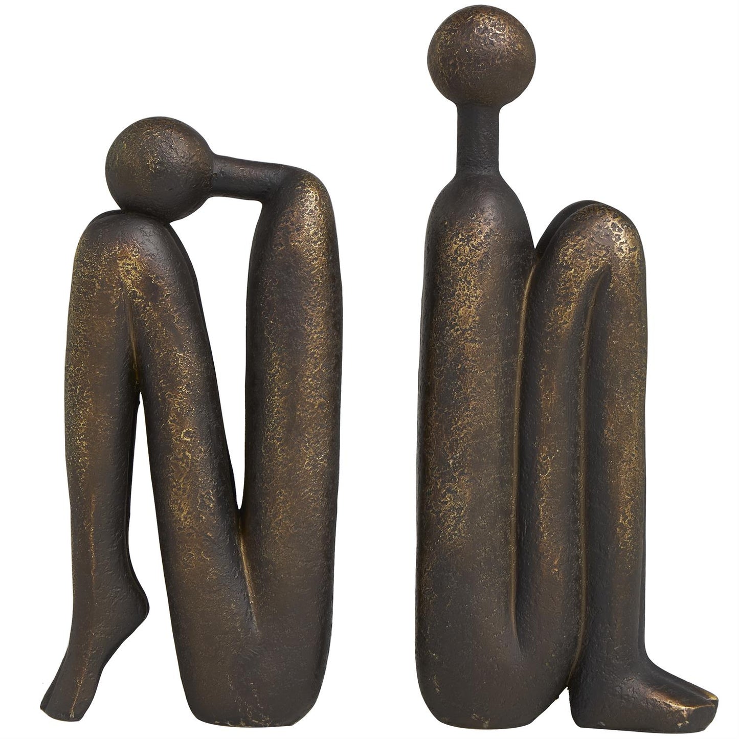 The Novogratz Bronze Polystone People Bookends, Set of 2