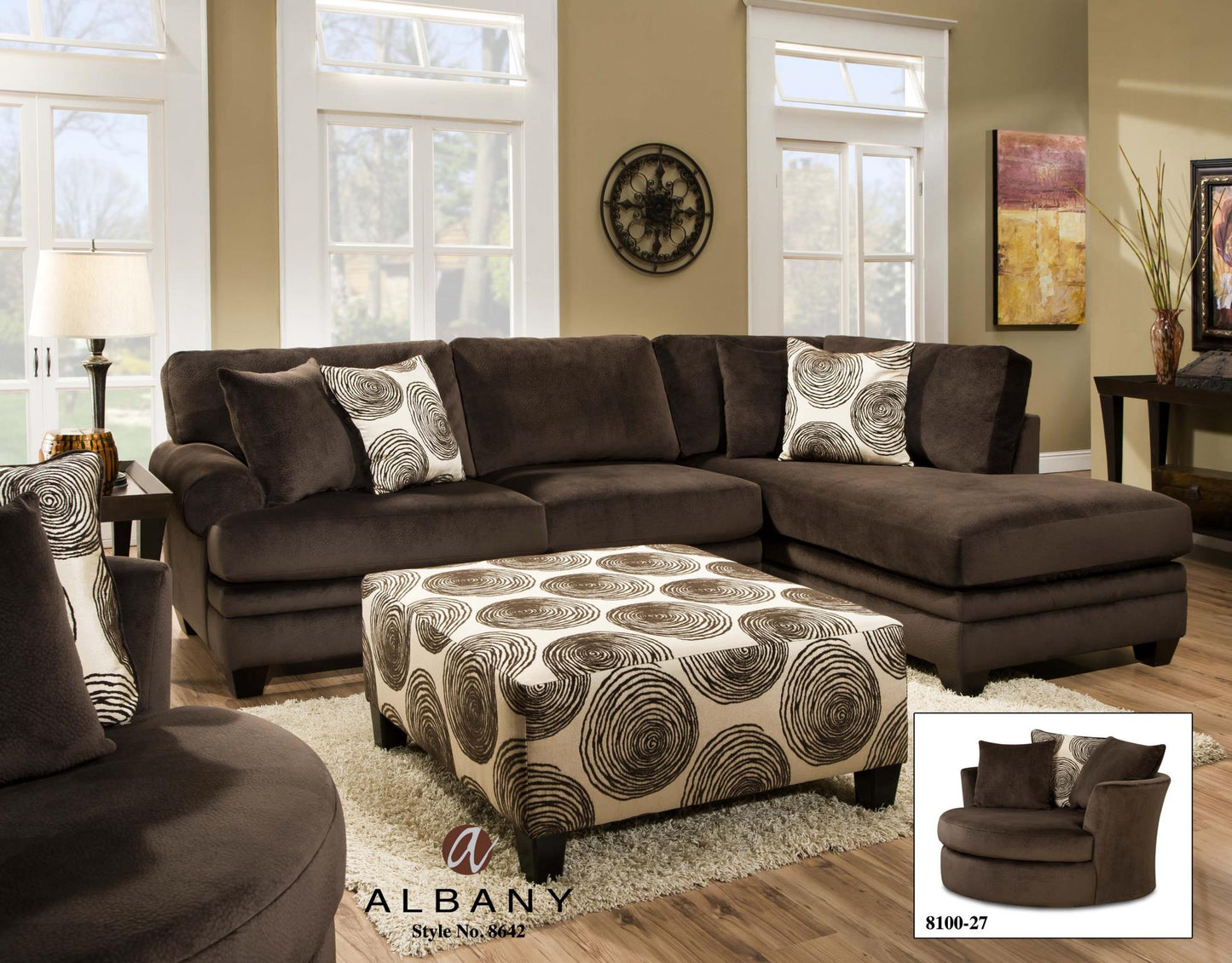 Galactic Chocolate 2 Pc Sectional (CLEARANCE)