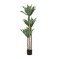 Green Faux Foliage Dracaena Artificial Tree with Realistic Leaves and Black Plastic Pot