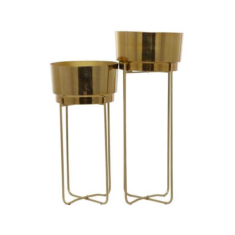 CosmoLiving by Cosmopolitan Gold Metal Planter with Removable Stand  31"H