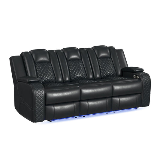 Carlos Power Reclining Sofa Bk w/LED Lighting CLEARANCE