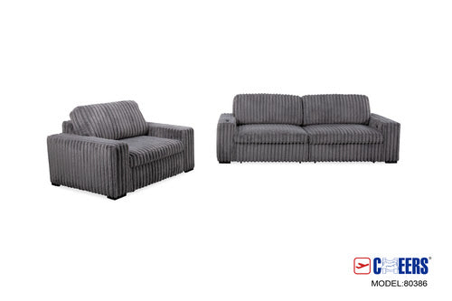 Presley Pewter Dual Power Slider Sofa And Slider Chair