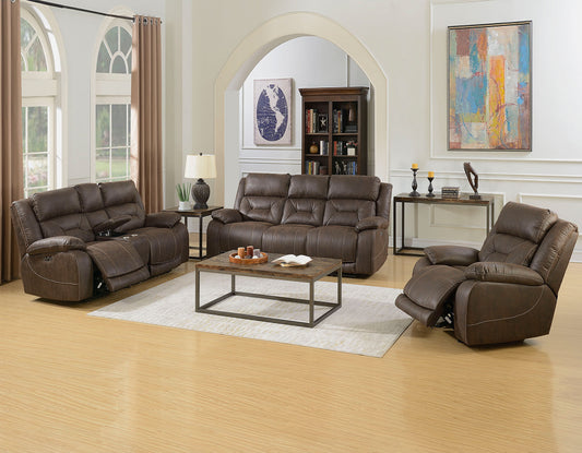 Aria Saddle Dual Brown Power Reclining Sofa CLEARANCE